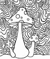 Trippy Psychedelic Shrooms Psilocybin sketch template