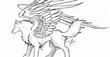 Winged Mythical sketch template