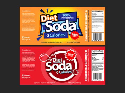 colorful generic soda  labels trashedgraphics