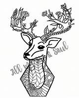 Deer Antler Coloring sketch template