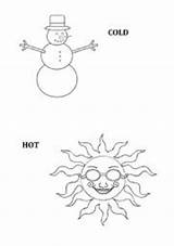 Cold Hot Worksheet Coloring sketch template