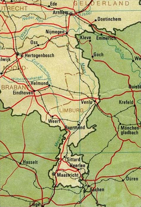 kaart limburg kaart limburg en maastricht vakantie provincies nederland
