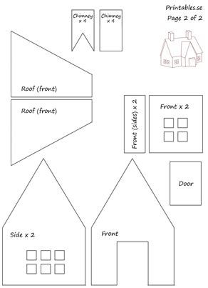 template  gingerbread house   printable gingerbread house