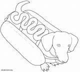 Coloring Dog Pages Dogs Hot Cute Printable Cartoon Weiner Boxer Colouring Color Wiener Print Sheets Puppy Weenie Halloween Drawing Dachshund sketch template