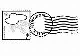 Coloring Stamp Postage Stamped Large Pages Edupics Printable Weights Average Shipping sketch template