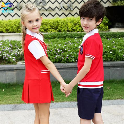 girls boy children school uniform dresses toddler kids england style blue white long sleeve