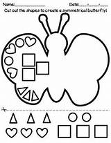 Butterfly Paste Cut Symmetry Shapes Math Kindergarten Grade Subject Teacherspayteachers sketch template