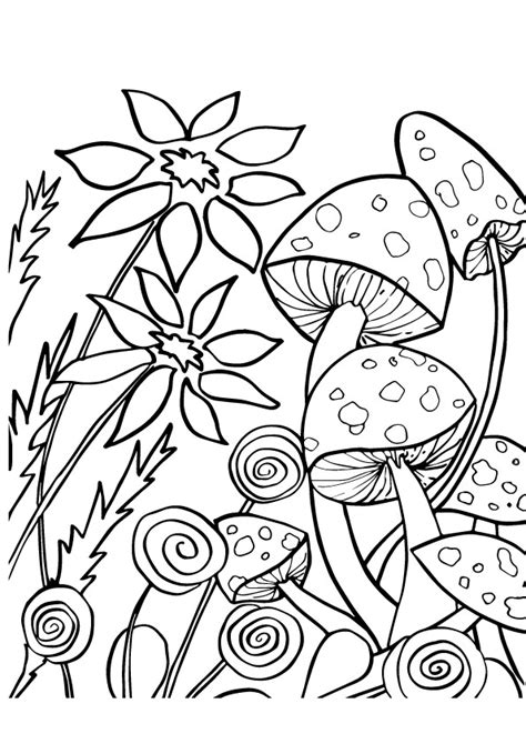 printable mushroom coloring pages printable templates