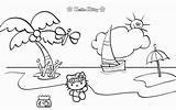 Kitty Hello Coloring Summer Pages Getdrawings sketch template