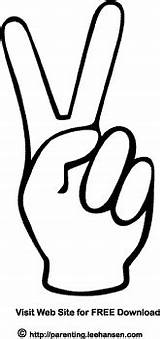 Peace Sign Fingers Hand Coloring Drawing Printable Pages Patriotic Signs Hippie Victory Colouring Birthday Sheet Open Usa Invitations Symbol Color sketch template