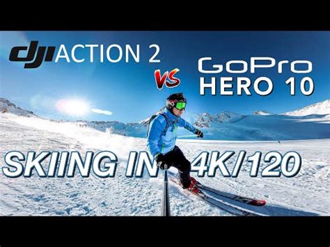 gopro hero   dji action  skiing test  comparison youtube