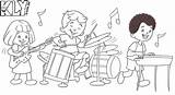Colorir Banda Orquesta Infantis Ausmalbilder Singende Música Crianças Musico Bandas sketch template