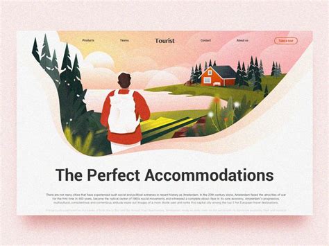 perfect accommodations website  displayed   pink background   image   person