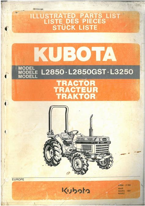 kubota tractor  lgst  parts manual    gst