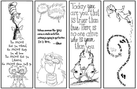 dr suess bookmark printables coloring bookmarks dr seuss day