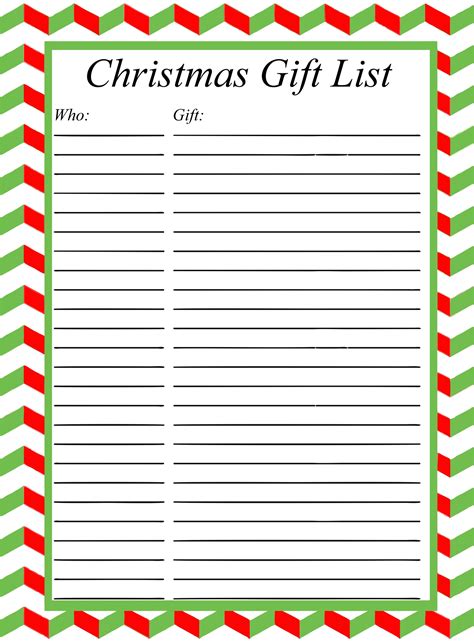 printable christmas organization lists