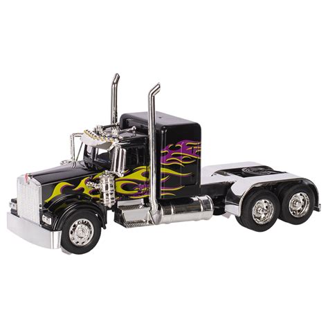 peterbilt kenworth  semi truck die cast toy  scale black