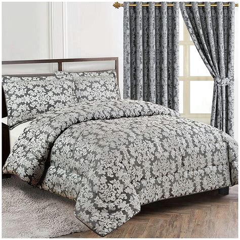 luxury  piece heavy jacquard quilted bedspread comforter bed set
