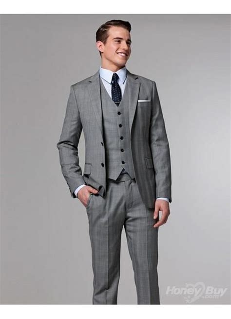 Light Grey 3 Piece Pin Strip 1920 S Style Suit Custom