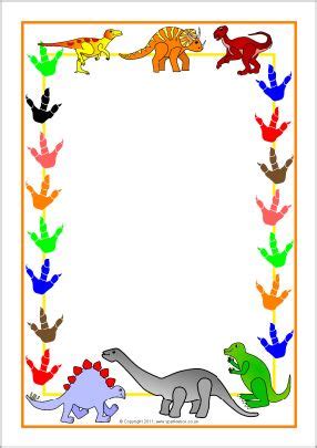 dinosaur themed  page borders sb sparklebox dinosaures
