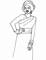 African Woman Coloring Pages American Culture Drawing Color Getcolorings Kids Getdrawings sketch template