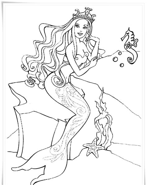 mermaid princess coloring pages  getdrawings