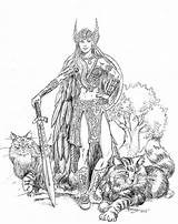 Coloring Norse Goddess Mythology Freyja Gods Pages Goddesses Drawing Viking Freya Warrior Mygodpictures Printable Search God Tattoo Adult Pagan Cats sketch template