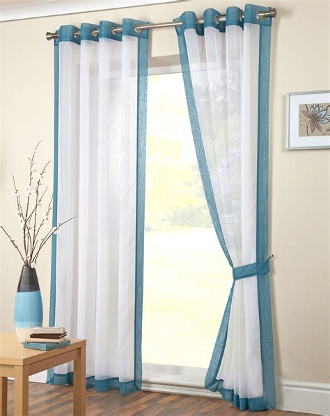 modern eyelet voile panel plain ring top ready  voile net curtain