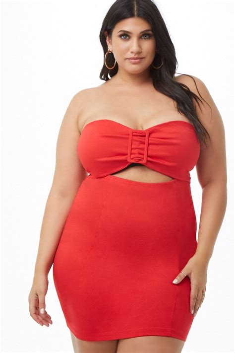 plus size sweetheart cutout mini tube dress forever 21 mini tube