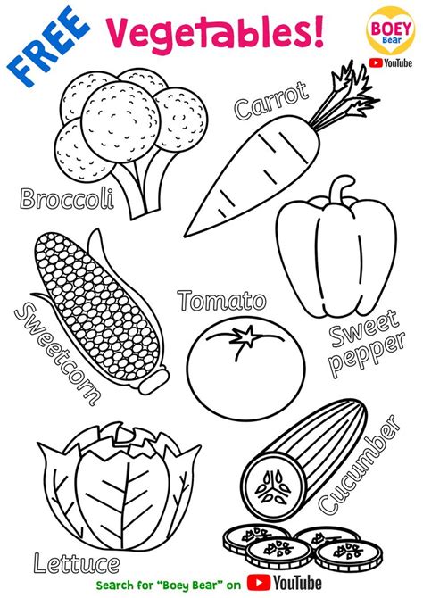 image  vegetables coloring pages  kids  print  color