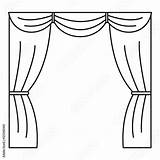 Curtain Curtains Clipart Stage Theater Drawing Outline Template Coloring Pages Icon Clipartmag Clipground Sketch sketch template