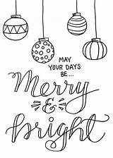 Coloring Christmas Merry Pages Printable Sheets Bright Ornaments Print Kids Color Simple Holiday Sheet Allfreechristmascrafts Xmas Printables Adult Twelve Days sketch template