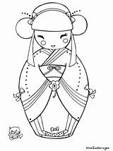 Kokeshi Dolls Pages Coloring Icolor Getcolorings Color Printable sketch template