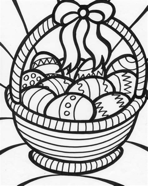 easter basket coloring page coloring pages