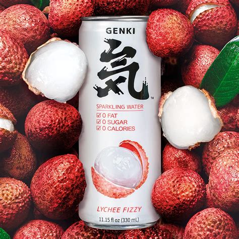 genki forest flavored sparkling water lychee fizzy  fl oz canspack   bigbigmartcom