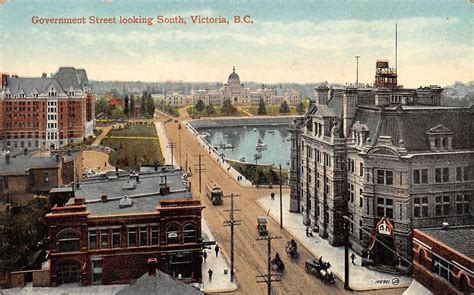 postcard victoria bc  government street  flickr