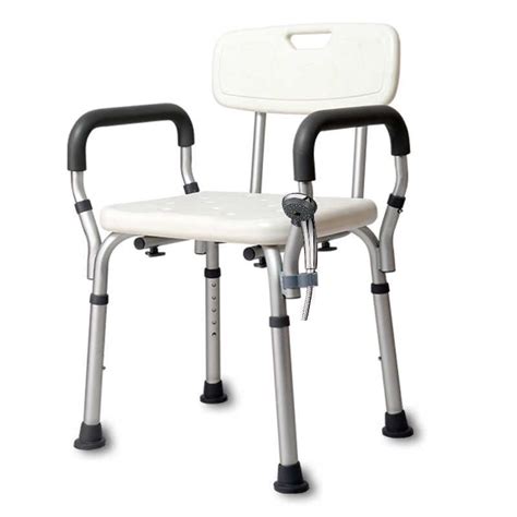 scaun de baiedus din aluminiu reglabil pe inaltime cu spatar manere detasabile cmx