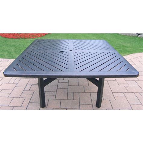 oakland living vanguard aluminum square patio dining table hd