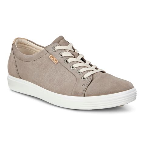 ecco womens soft  sneaker grey leather lauries shoes