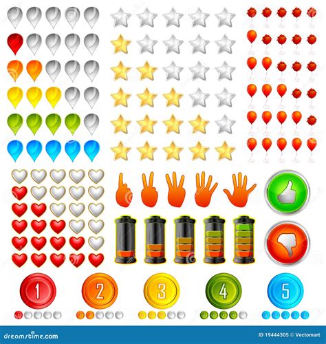 set  rating icon stock vector image  palm illustration