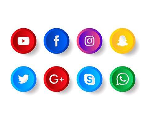 social media icons set  vector art  vecteezy