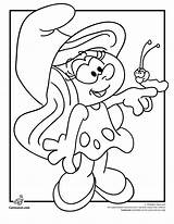 Coloring Pages Smurfs Smurf Cartoon Smurfette Colouring Jr Kids Sheets sketch template