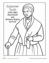 Coloring History Women Harriet Pages Tubman Month Printable Sheets Truth Sojourner Color Worksheets Rosa Parks Activities Drawing Bus Girl Colouring sketch template