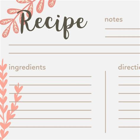 editable recipe templates  microsoft word