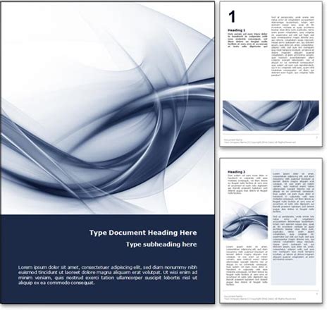 royalty  abstract curves microsoft word template  blue