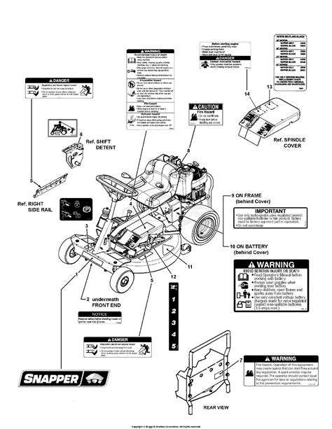 snapper  bve   hp rear engine rider series  parts diagram  decals group