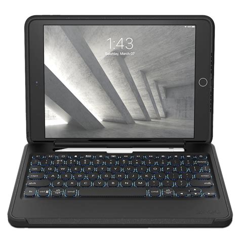 zagg rugged book wireless keyboard  case    ipadair   pro