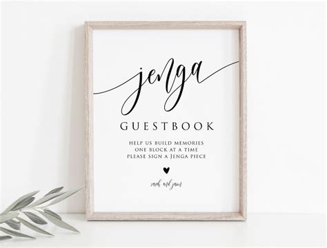 wedding jenga guestbook sign printable jenga guestbook etsy wedding