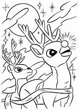 Rudolph Elves Reindeer Nosed Coloringonly Clarice sketch template