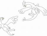 Lugia Shadow Coloring Pages Lineart Pokemon Deviantart Template sketch template